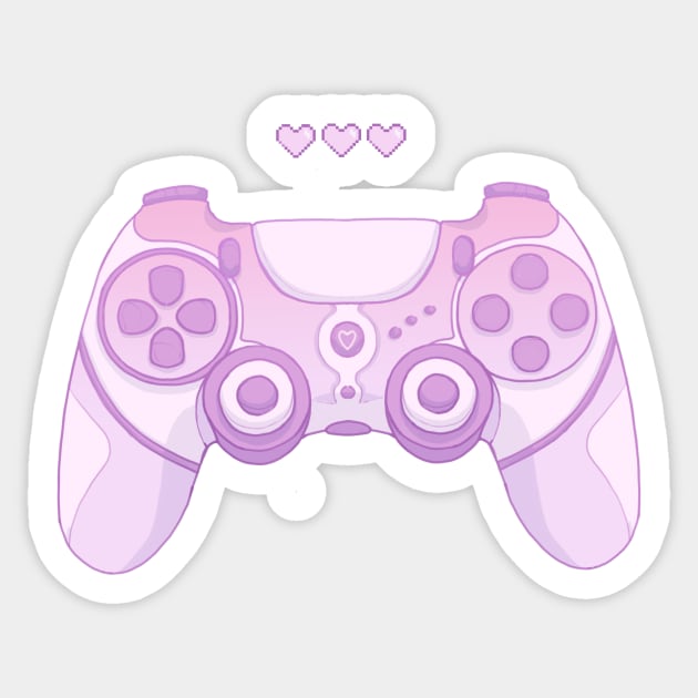 Cute game controller Purple Sticker by Avalon